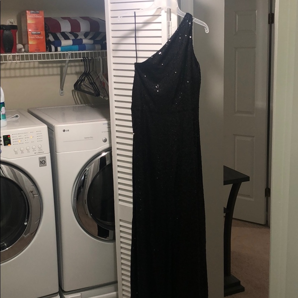 Amsale black sequin dress